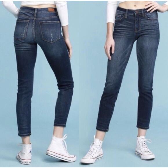 Judy Blue Jeans Womens 30 Relaxed Fit Ankle Blue Stretch JB82102DK - Picture 1 of 9